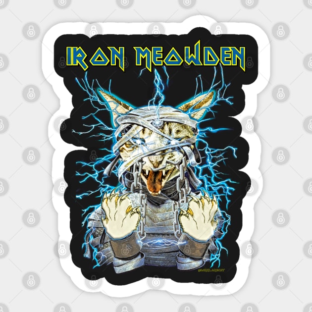 IRON MEOWDEN Sticker by darklordpug